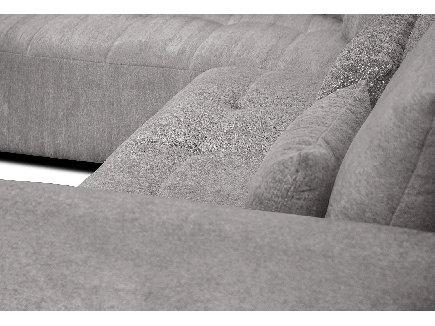 Ecksofa 5-Sitzer links SORENO, platingrau