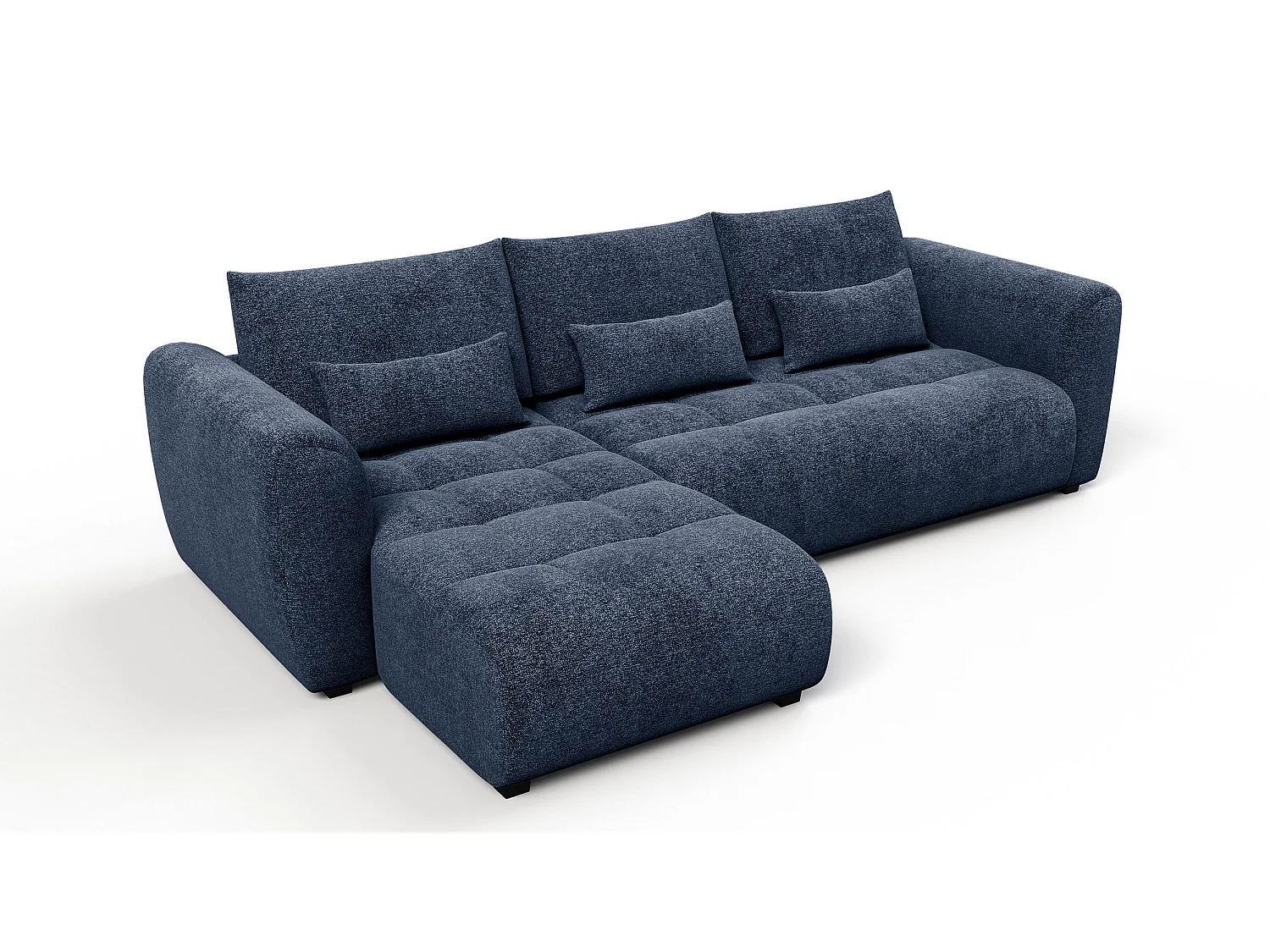 Ecksofa 4-Sitzer links SORENO, dunkelblau