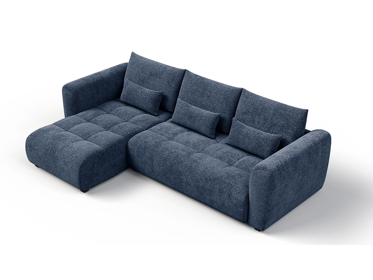 Ecksofa 4-Sitzer links SORENO, dunkelblau