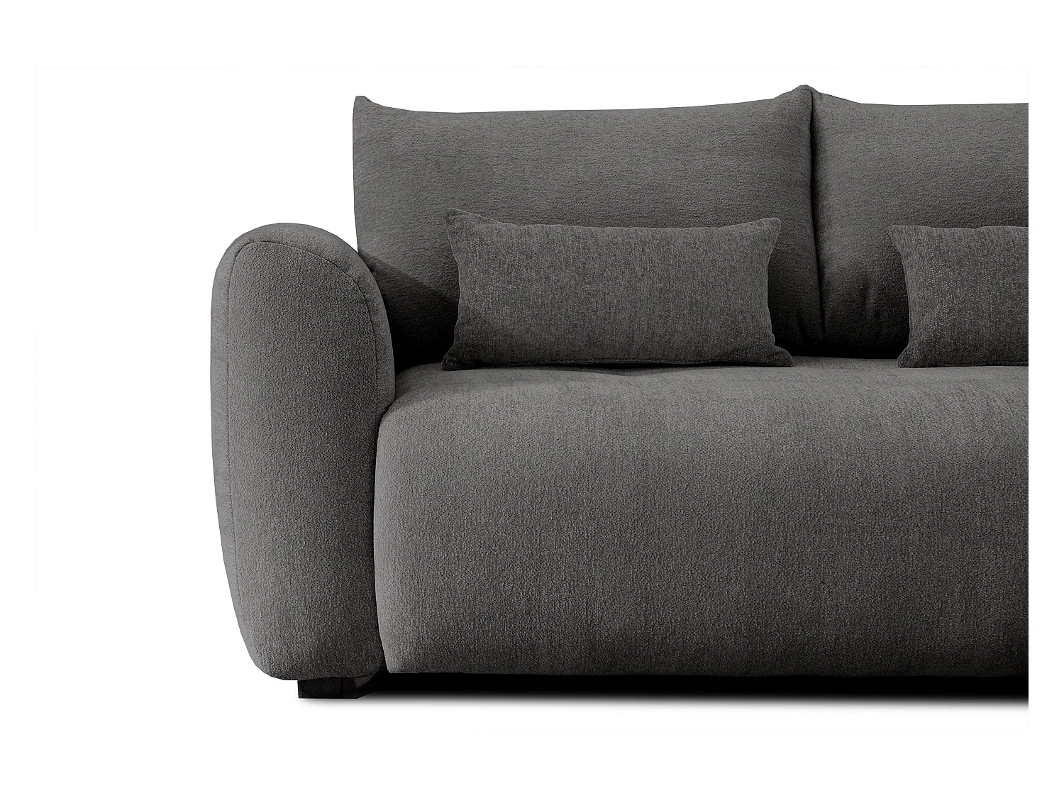 Canapé d'angle 5 places SORENO, tissu gris foncé