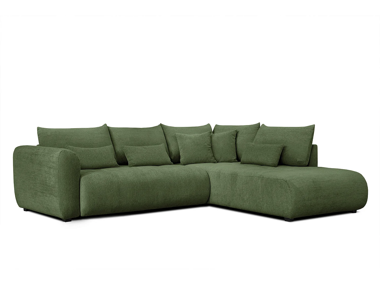 Ecksofa 5-Sitzer rechts SORENO, dunkelgrün