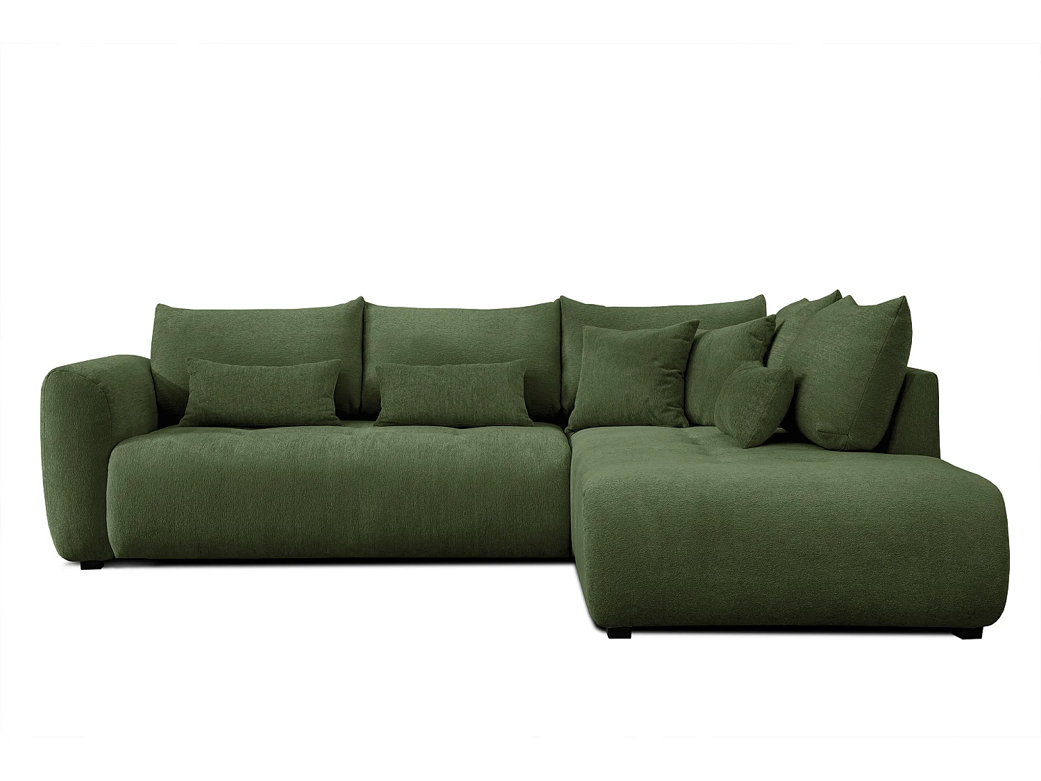 Ecksofa 5-Sitzer rechts SORENO, dunkelgrün