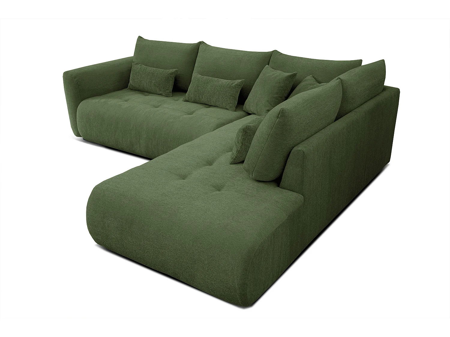 Ecksofa 5-Sitzer rechts SORENO, dunkelgrün