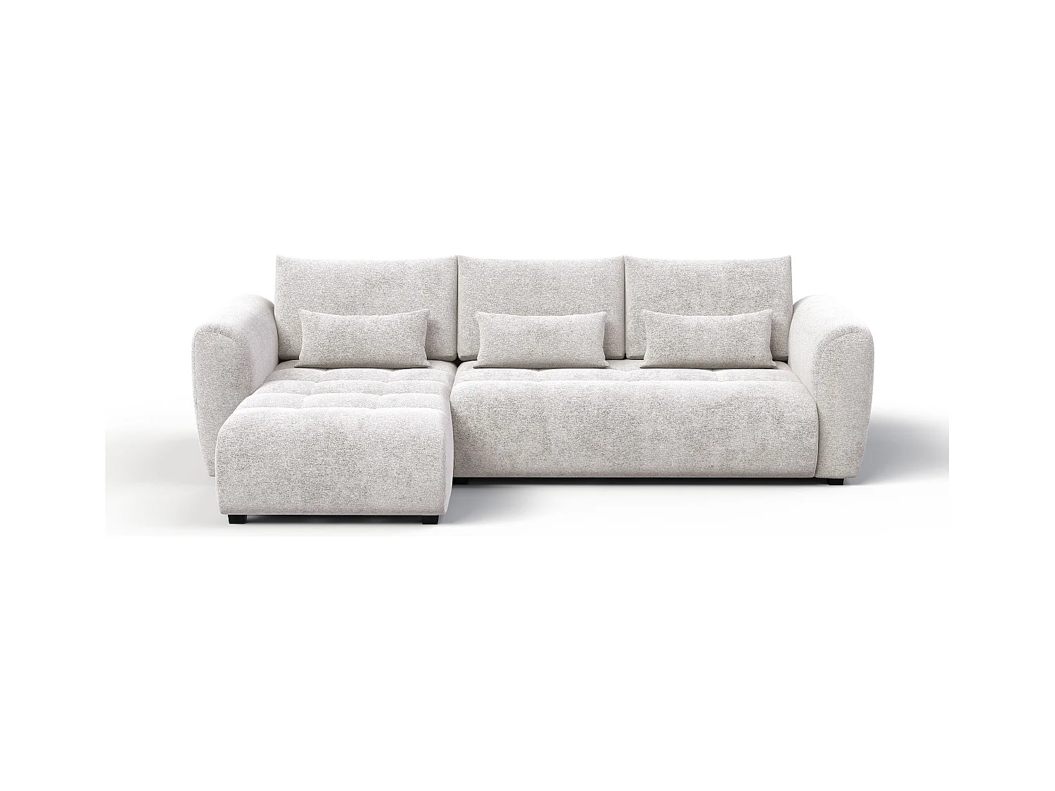 Canapé d'angle 4 places SORENO, tissu ecru