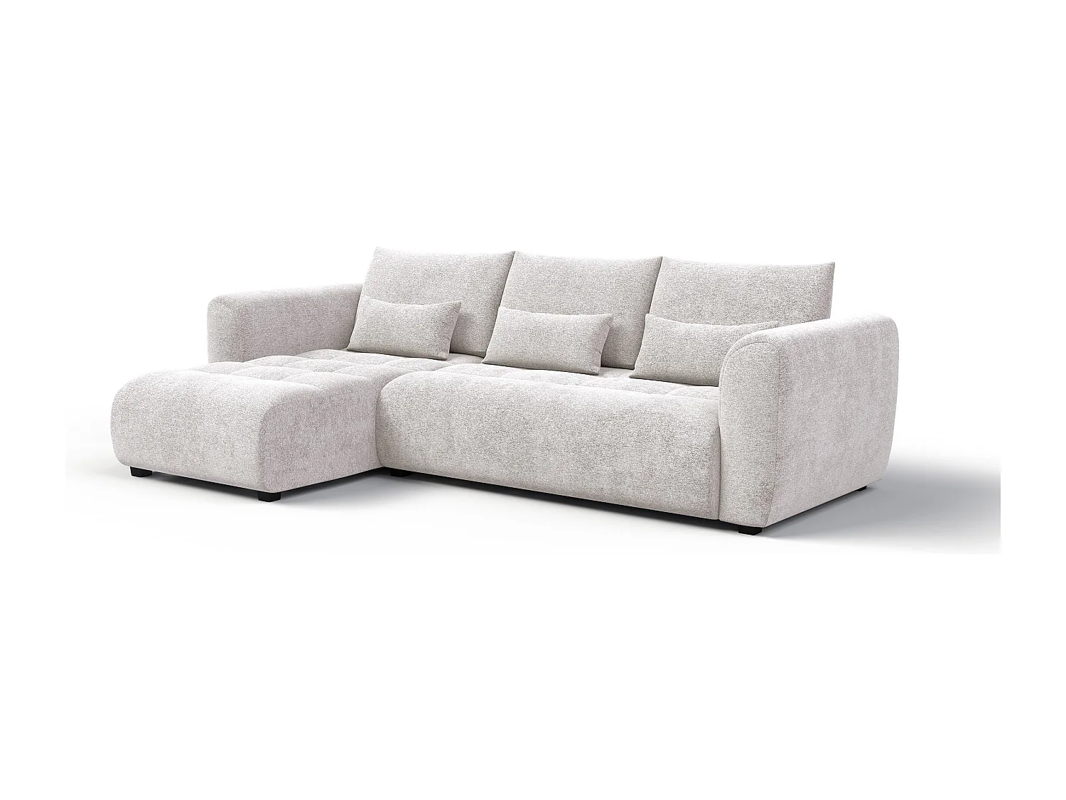 Ecksofa 4-Sitzer links SORENO, ecru