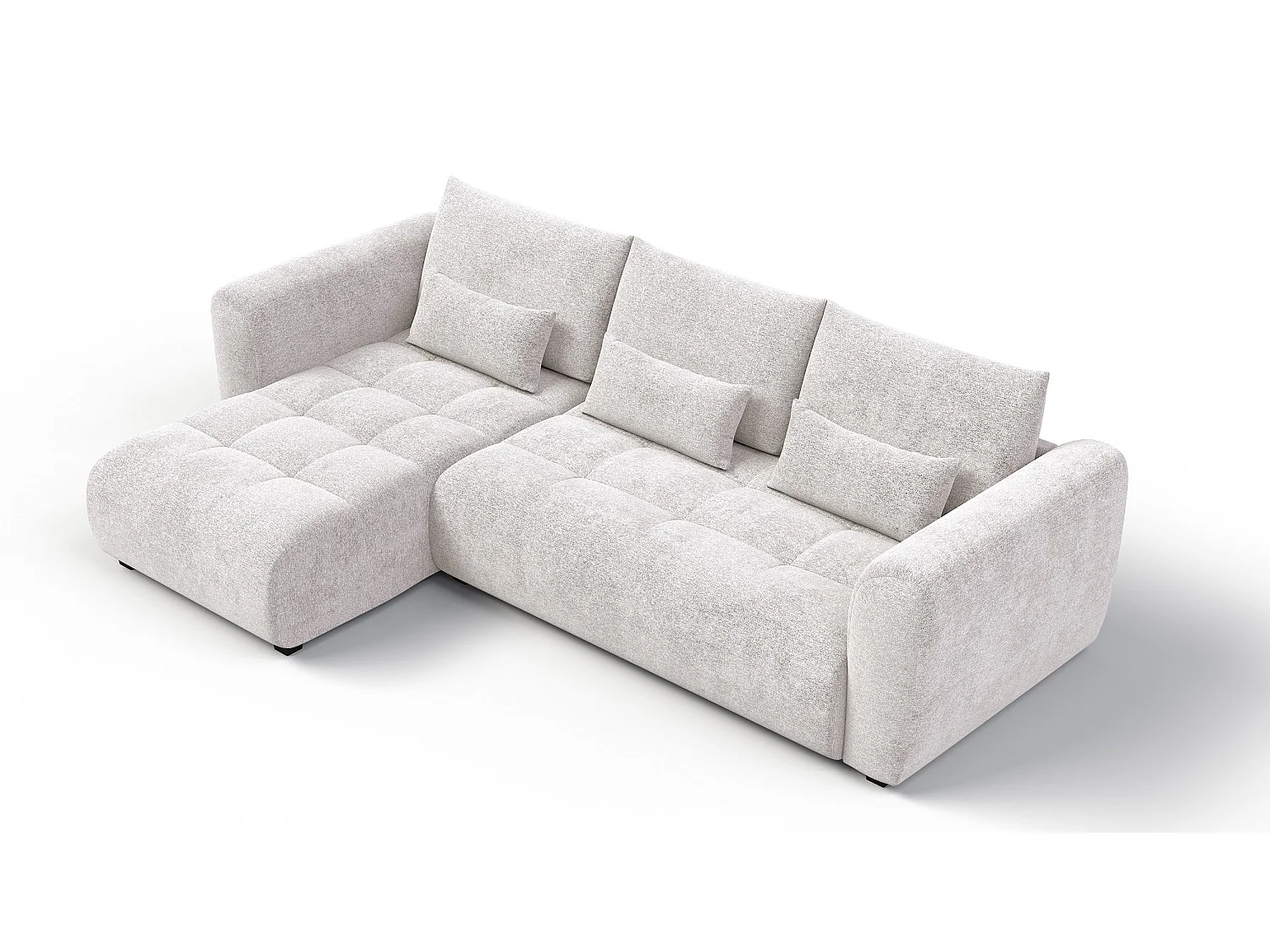 Ecksofa 4-Sitzer links SORENO, ecru