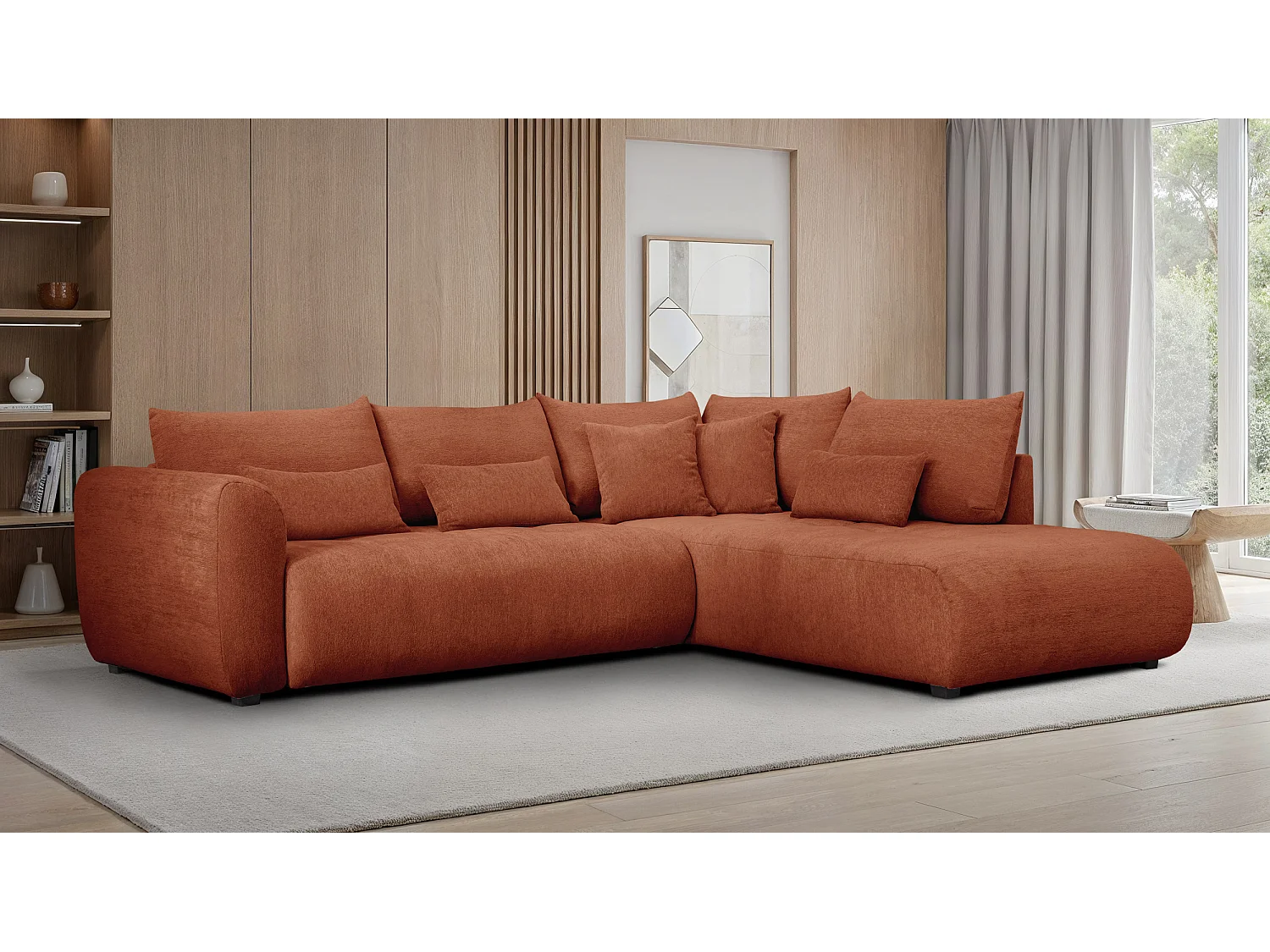 Ecksofa 5-Sitzer rechts SORENO, orange