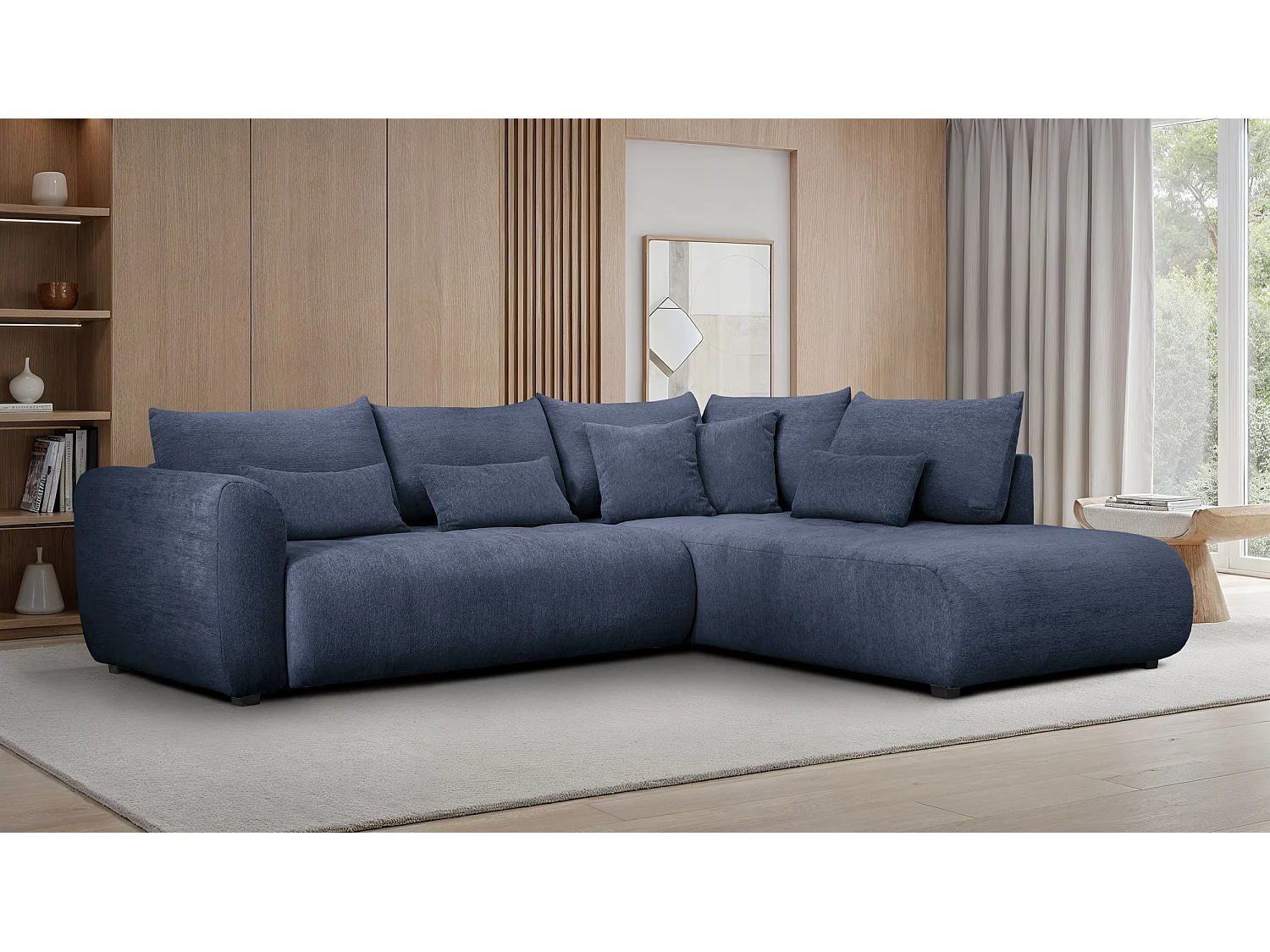 Ecksofa 5-Sitzer rechts SORENO, dunkelblau