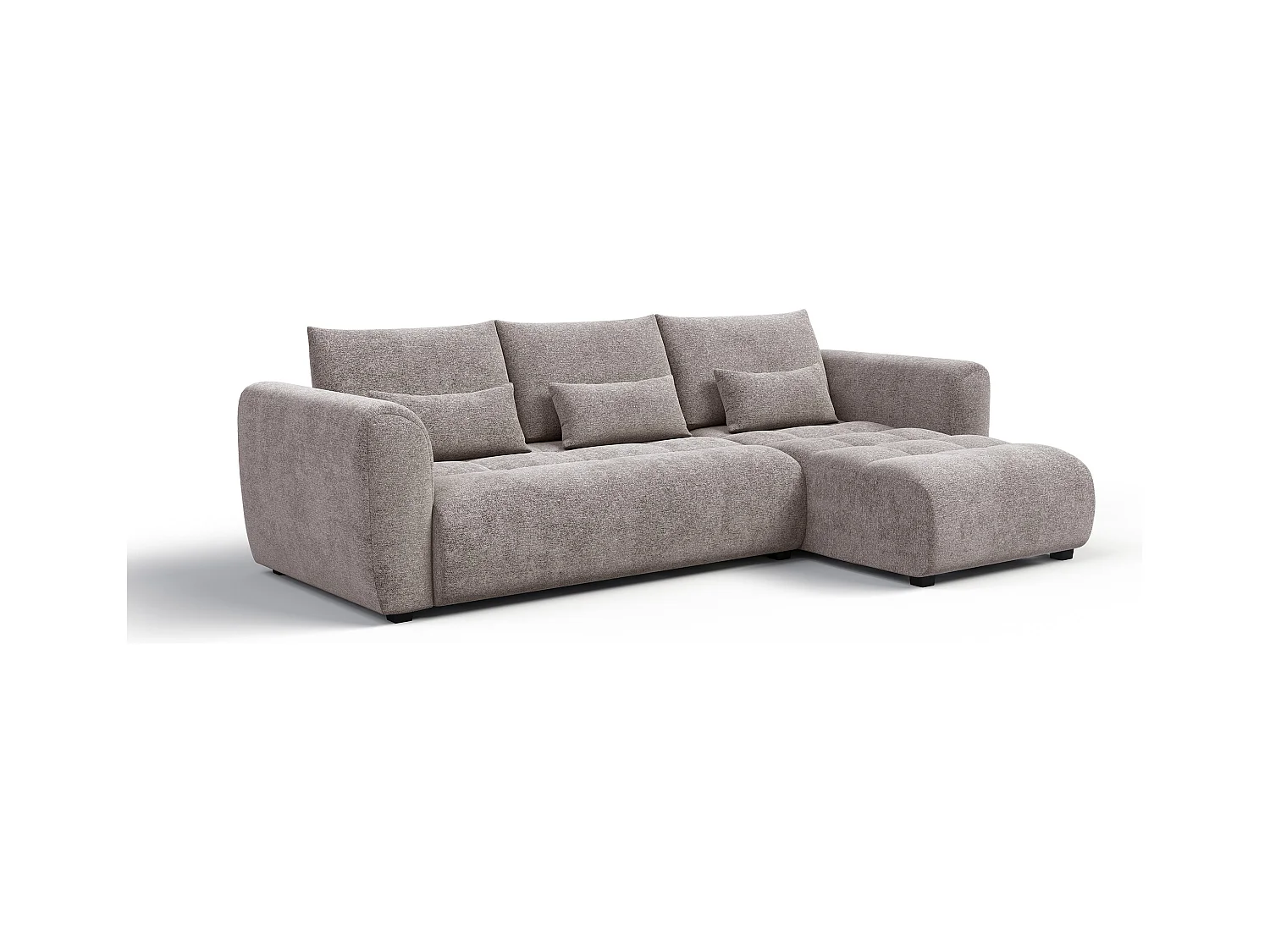 Canapé d'angle 4 places SORENO, tissu beige