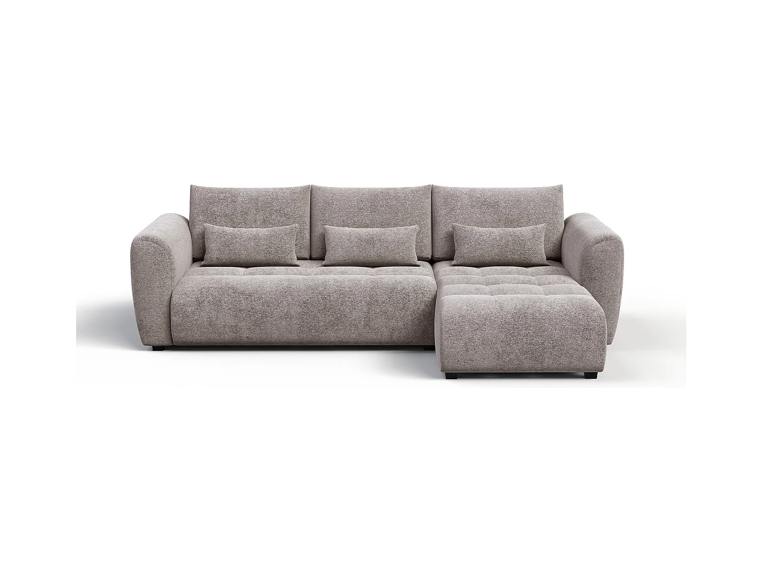 Canapé d'angle 4 places SORENO, tissu beige