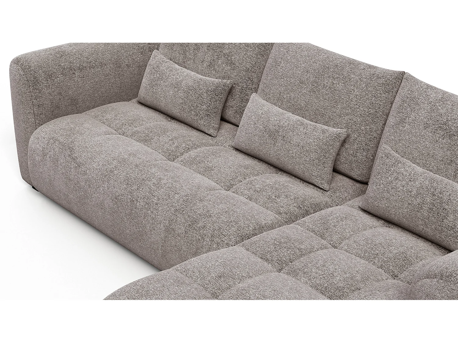 Canapé d'angle 4 places SORENO, tissu beige