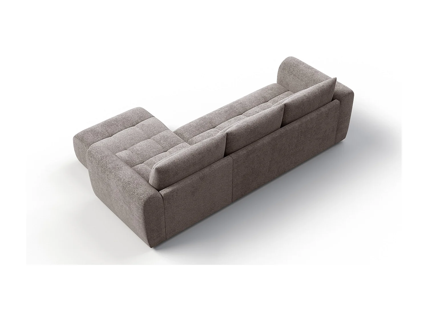 Canapé d'angle 4 places SORENO, tissu beige