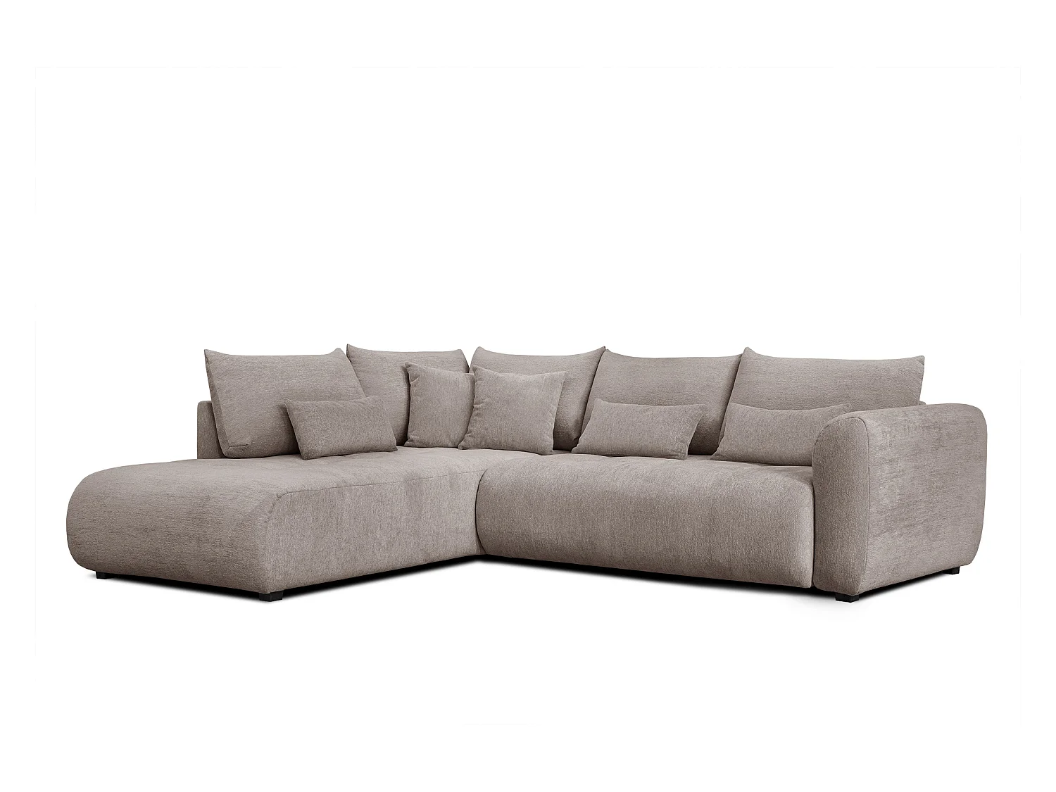 Canapé d'angle 5 places SORENO, tissu beige