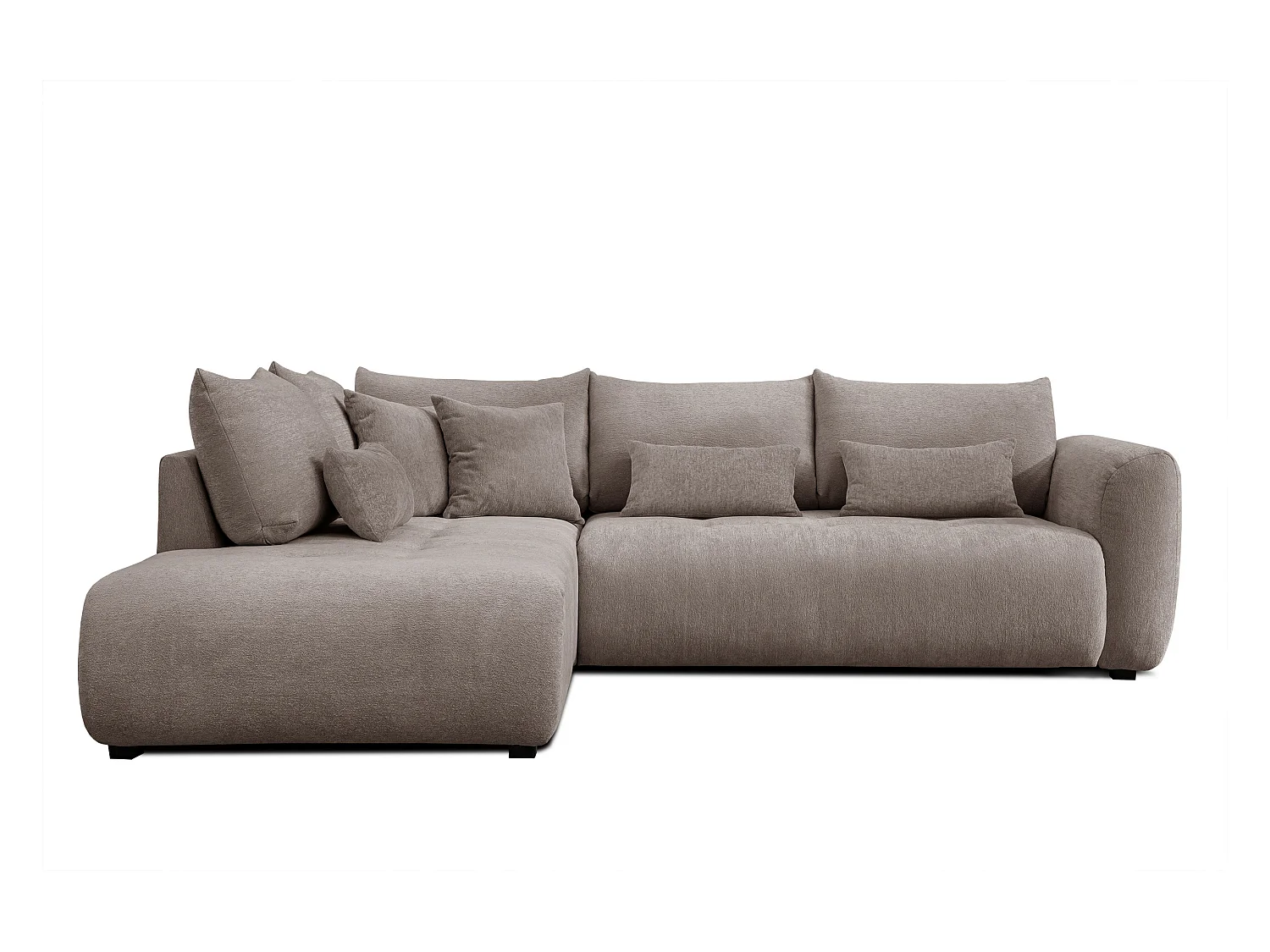 Canapé d'angle 5 places SORENO, tissu beige