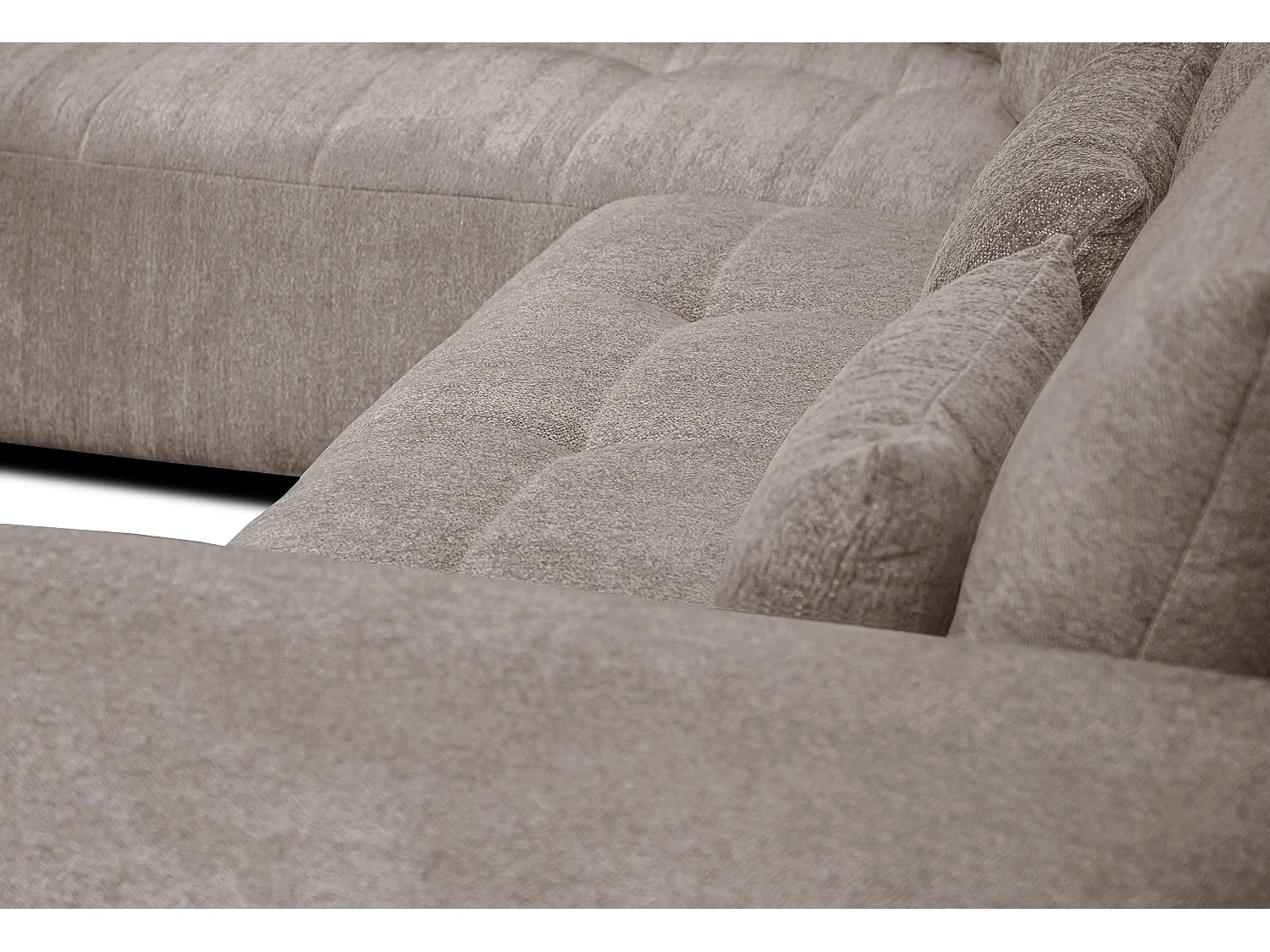 Canapé d'angle 5 places SORENO, tissu beige