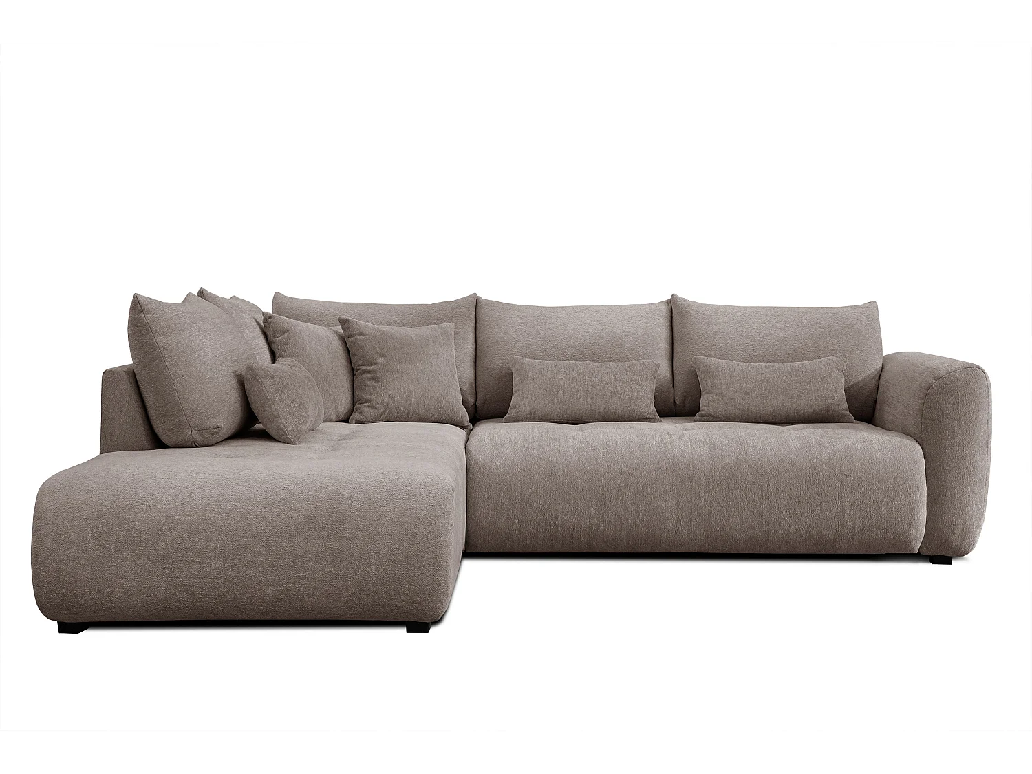 Ecksofa 5-Sitzer links SORENO, dunkelbeige