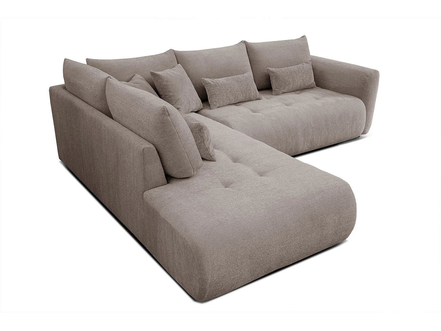 Ecksofa 5-Sitzer links SORENO, dunkelbeige