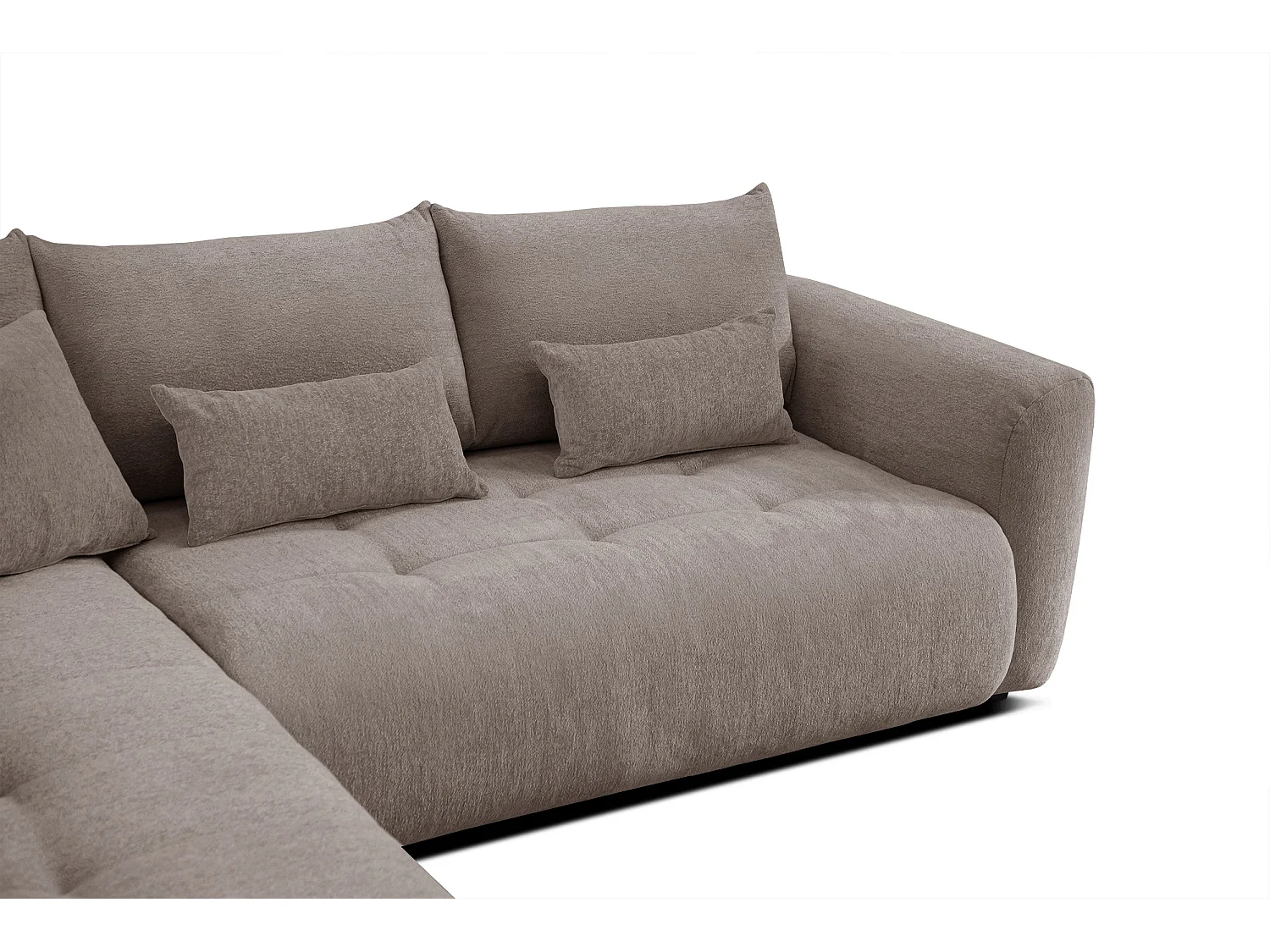 Ecksofa 5-Sitzer links SORENO, dunkelbeige