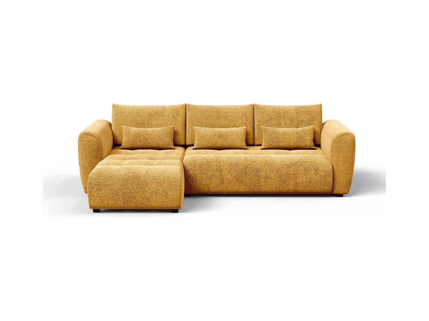 Canapé d'angle 4 places SORENO, tissu jaune