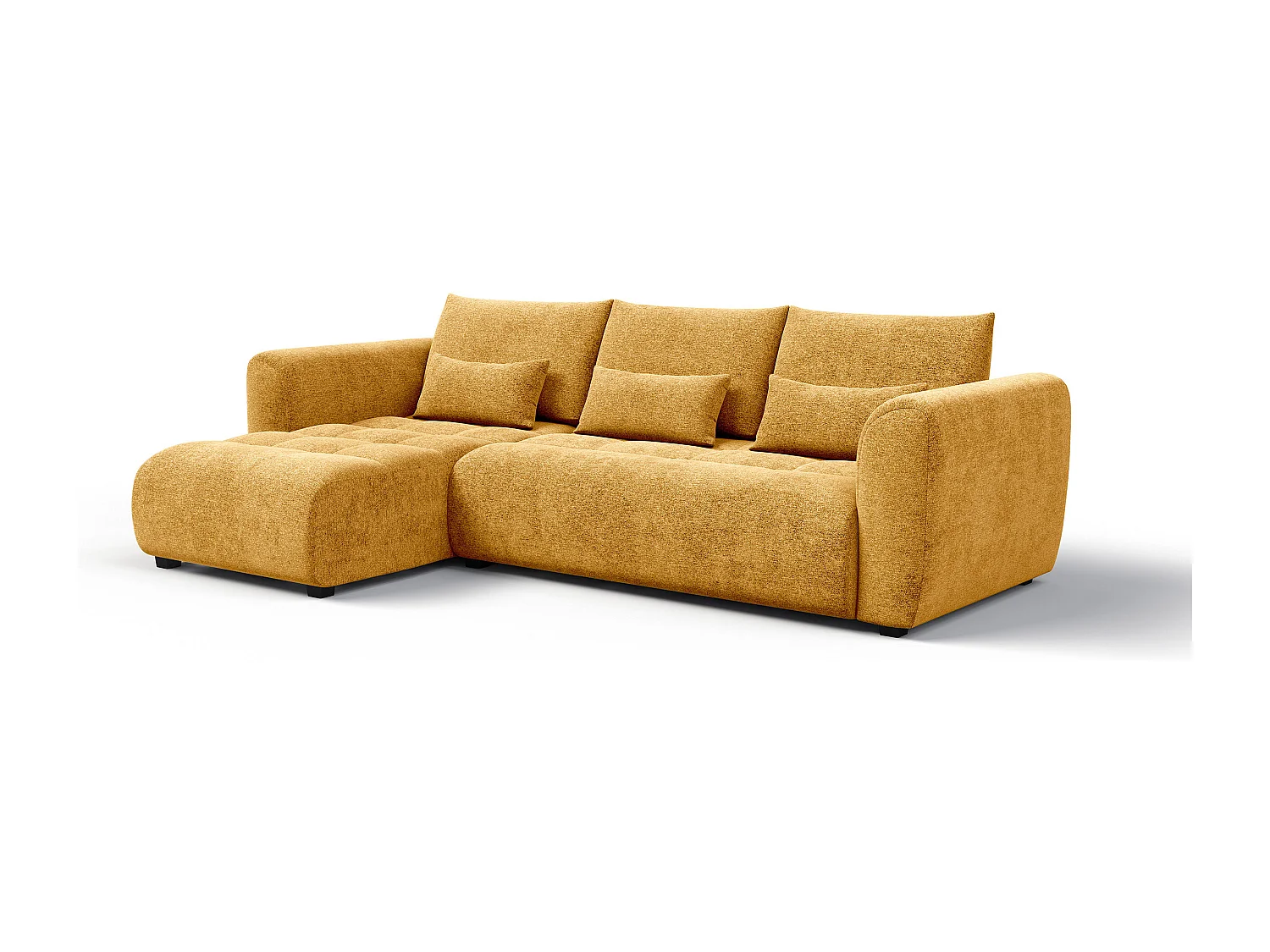 Ecksofa 4-Sitzer links SORENO, gelb