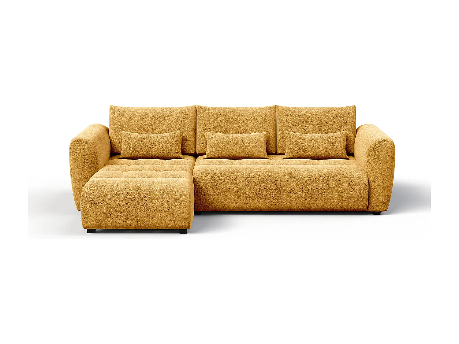 Ecksofa 4-Sitzer links SORENO, gelb