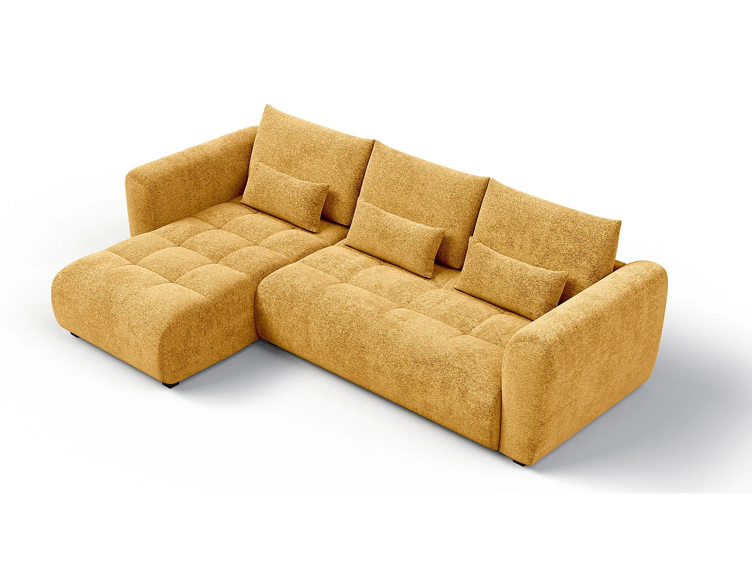 Ecksofa 4-Sitzer links SORENO, gelb