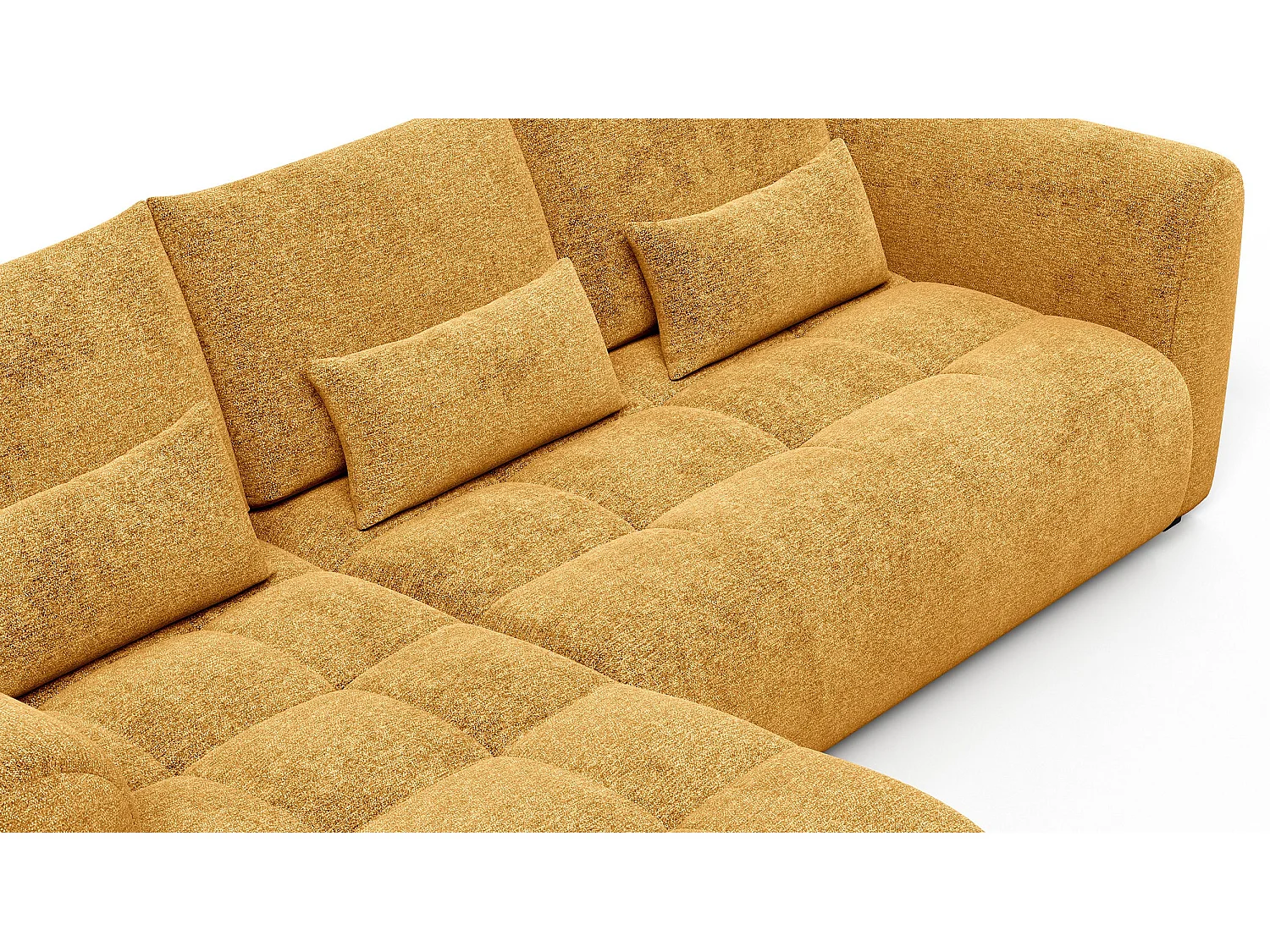 Ecksofa 4-Sitzer links SORENO, gelb