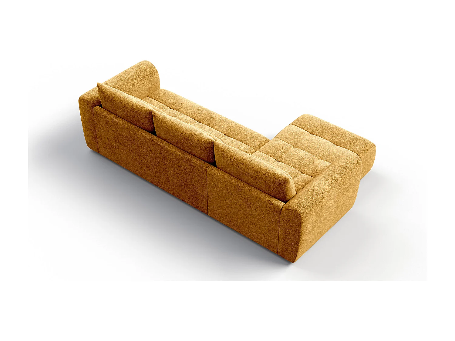 Ecksofa 4-Sitzer links SORENO, gelb