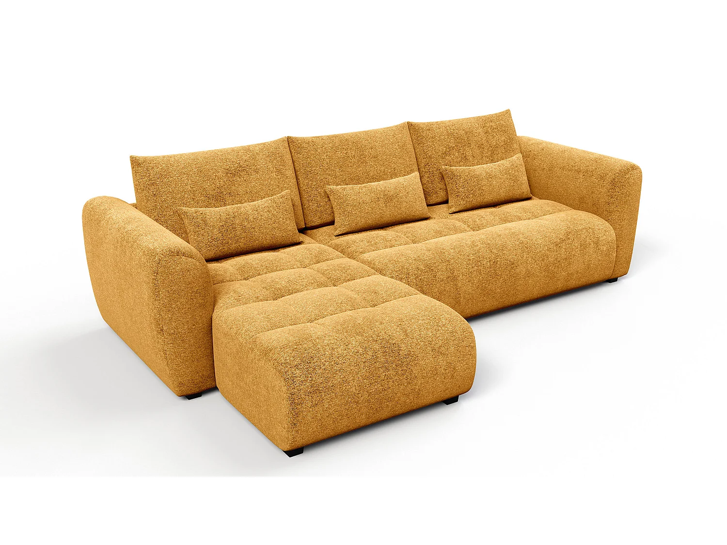 Ecksofa 4-Sitzer links SORENO, gelb