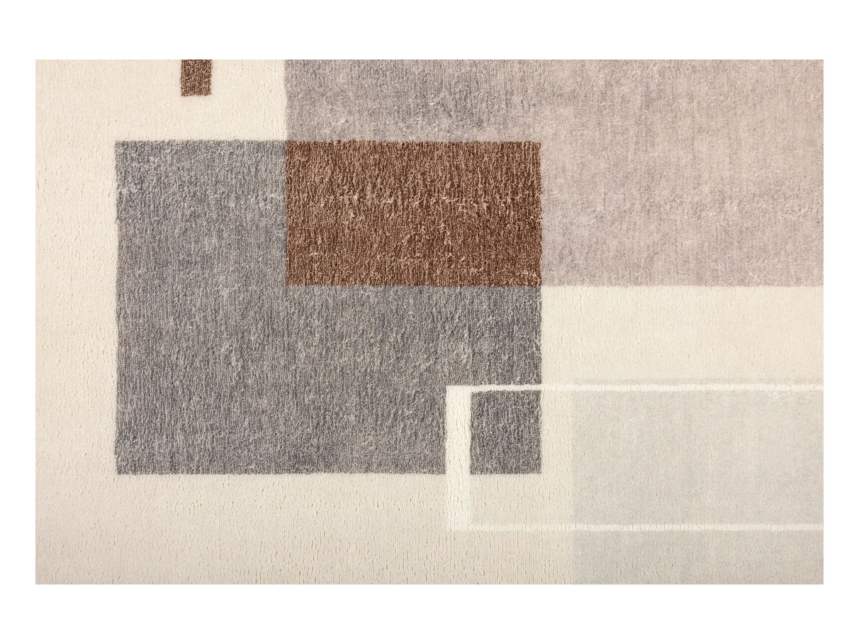 Tapis de bain imprimé à poils doux 60x100 cm gris multi Ariella