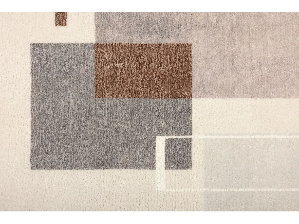 Tapis de bain imprimé à poils doux 60x100 cm gris multi Ariella