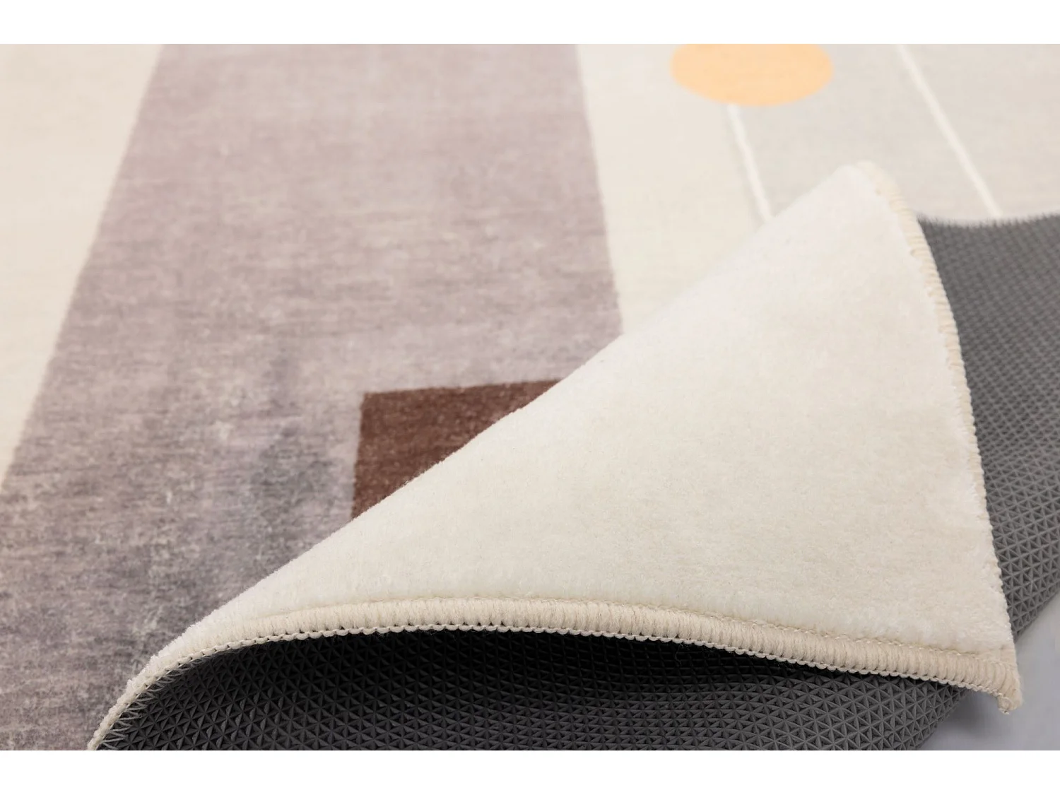 Tapis de bain imprimé à poils doux 60x100 cm gris multi Ariella