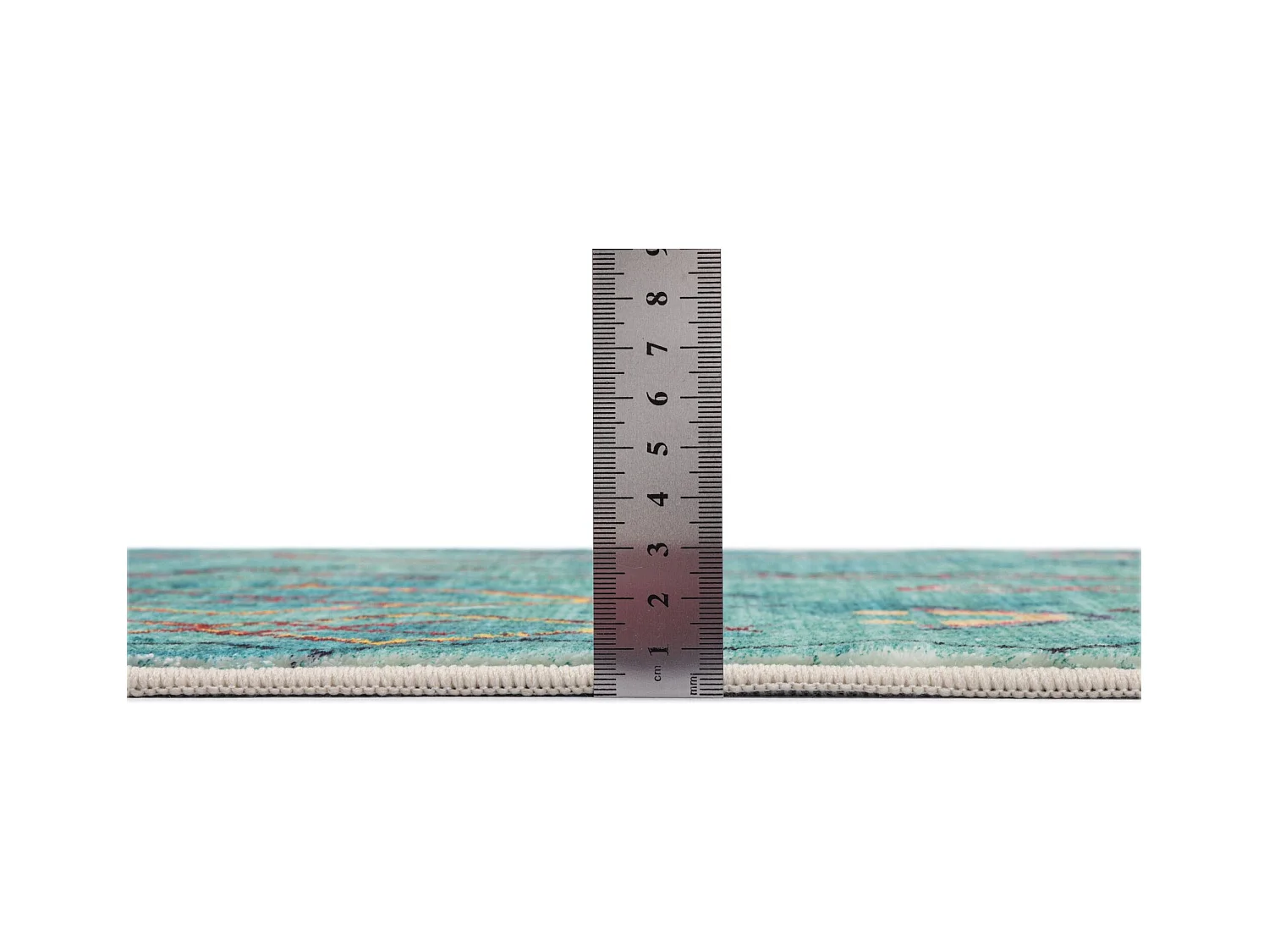 Tapis de bain imprimé à poils doux 60x100 cm turquoise Ariella