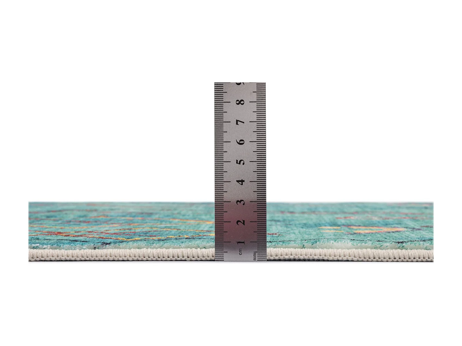 Tapis de bain imprimé à poils doux 60x100 cm turquoise Ariella