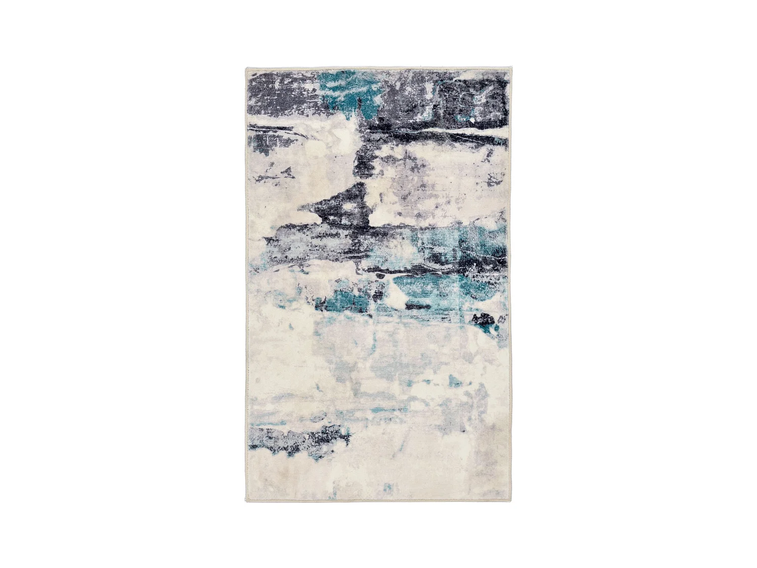 Tapis de bain imprimé à poils doux 70x120 cm turquoise multi Ariella
