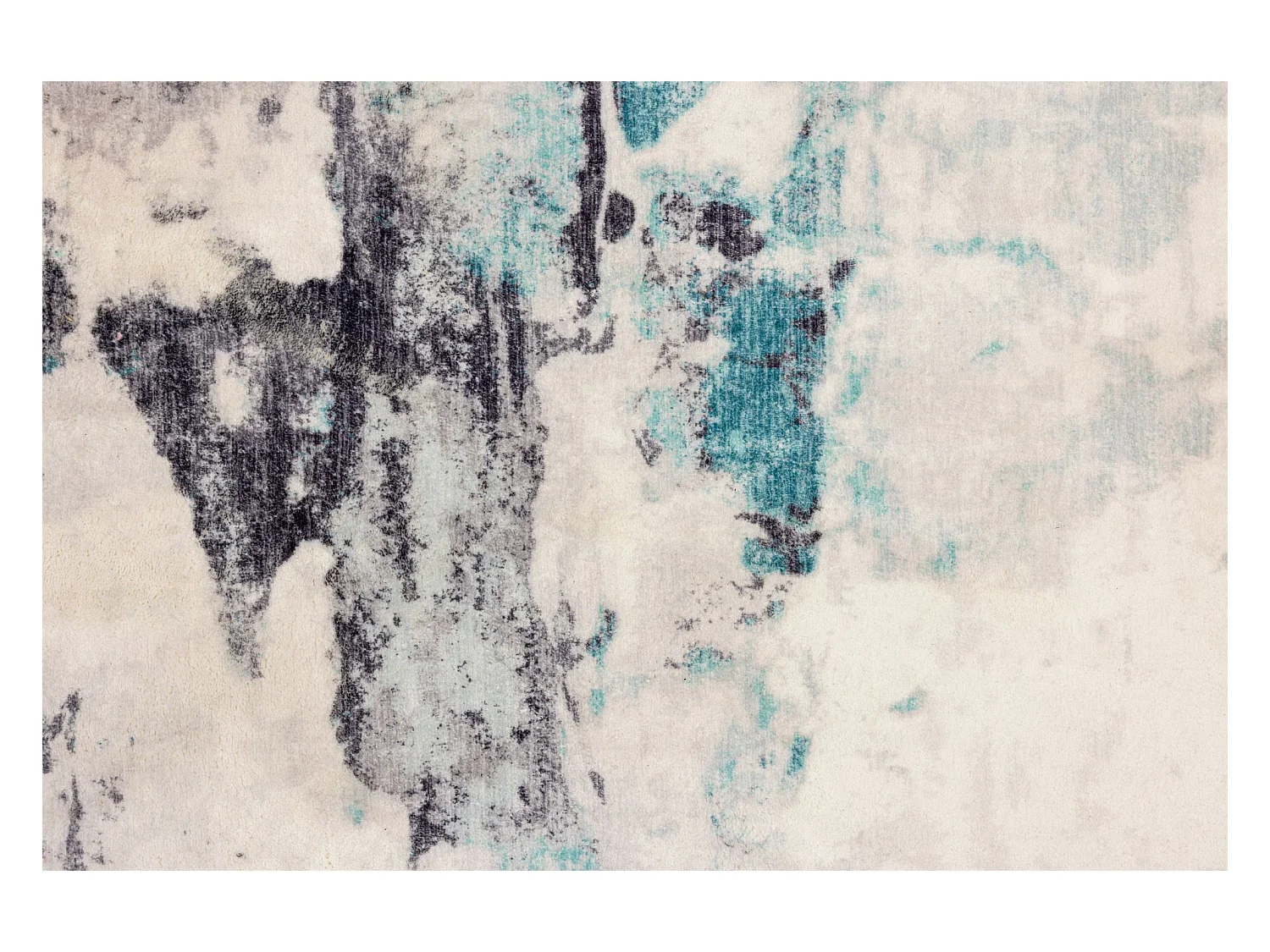 Tapis de bain imprimé à poils doux 60x100 cm turquoise multi Ariella