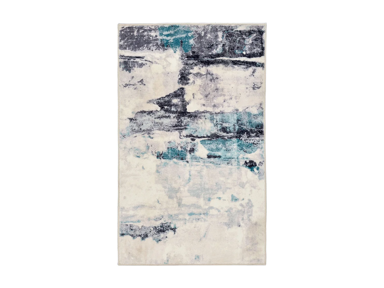 Tapis de bain imprimé à poils doux 60x100 cm turquoise multi Ariella