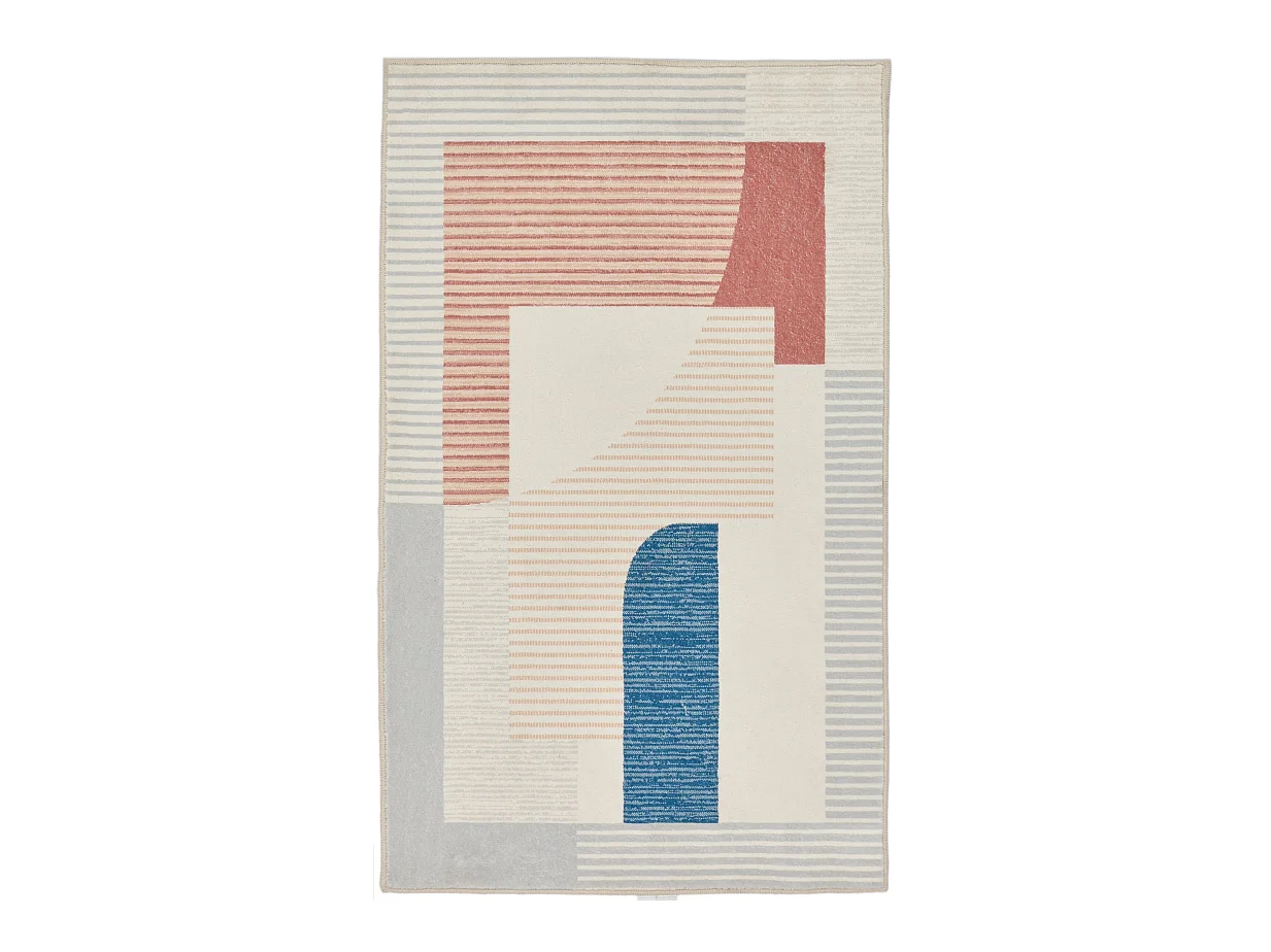 Tapis de bain imprimé à poils doux 70x120 cm gris multi Ariella