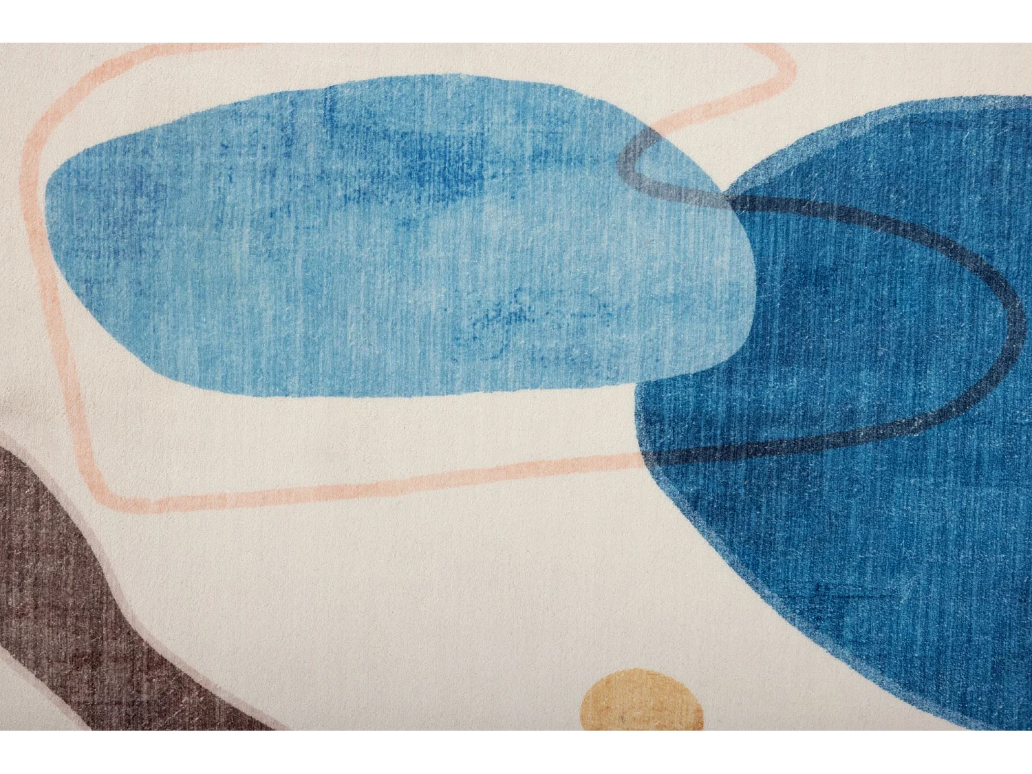 Tapis de bain imprimé à poils doux 60x100 cm bleu multi Ariella