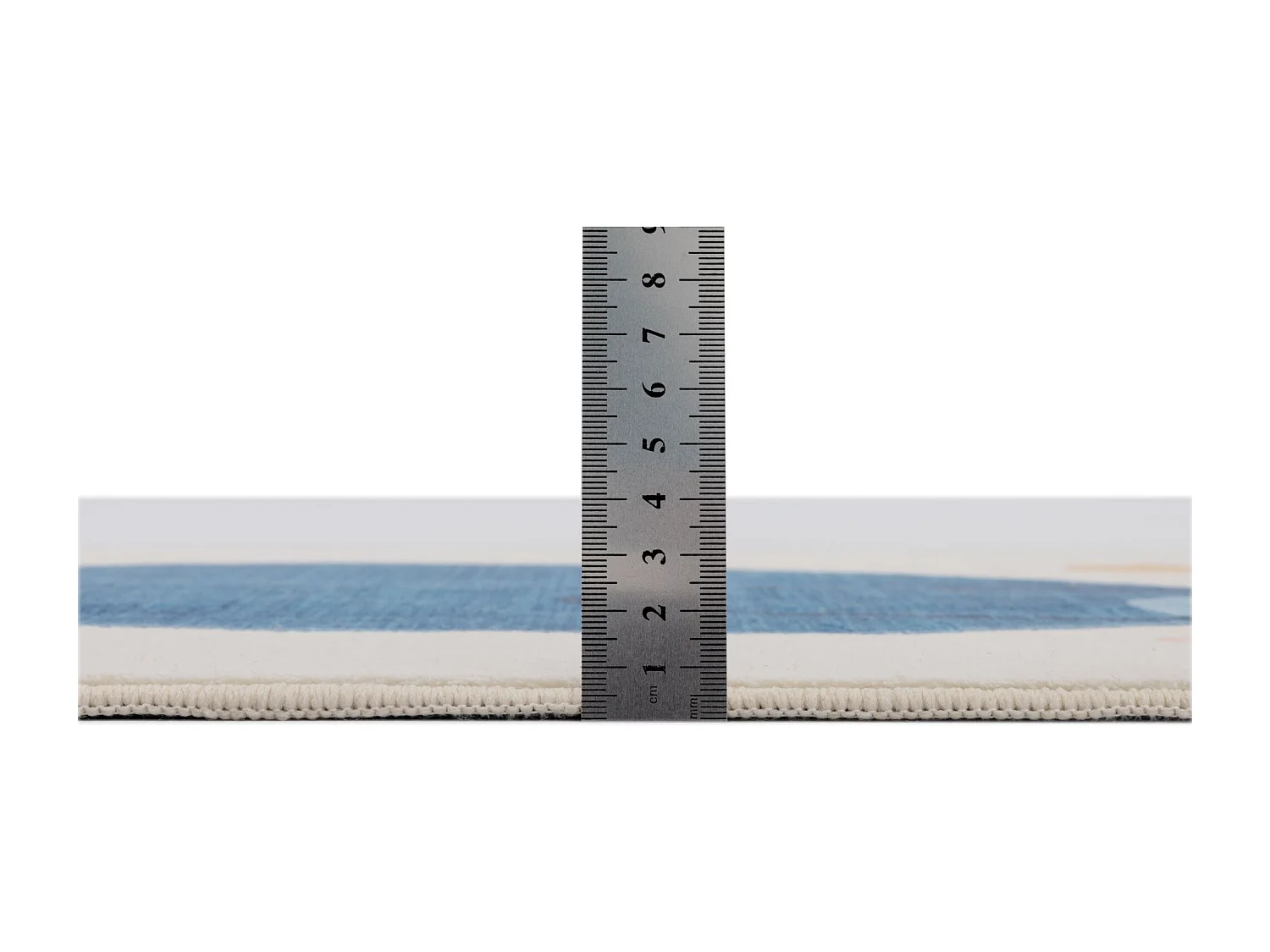 Tapis de bain imprimé à poils doux 70x120 cm bleu multi Ariella