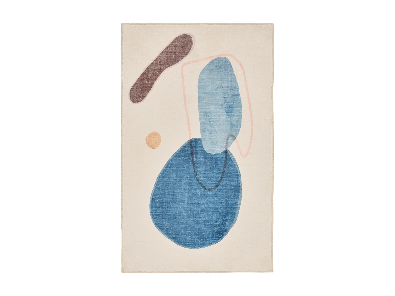 Tapis de bain imprimé à poils doux 70x120 cm bleu multi Ariella