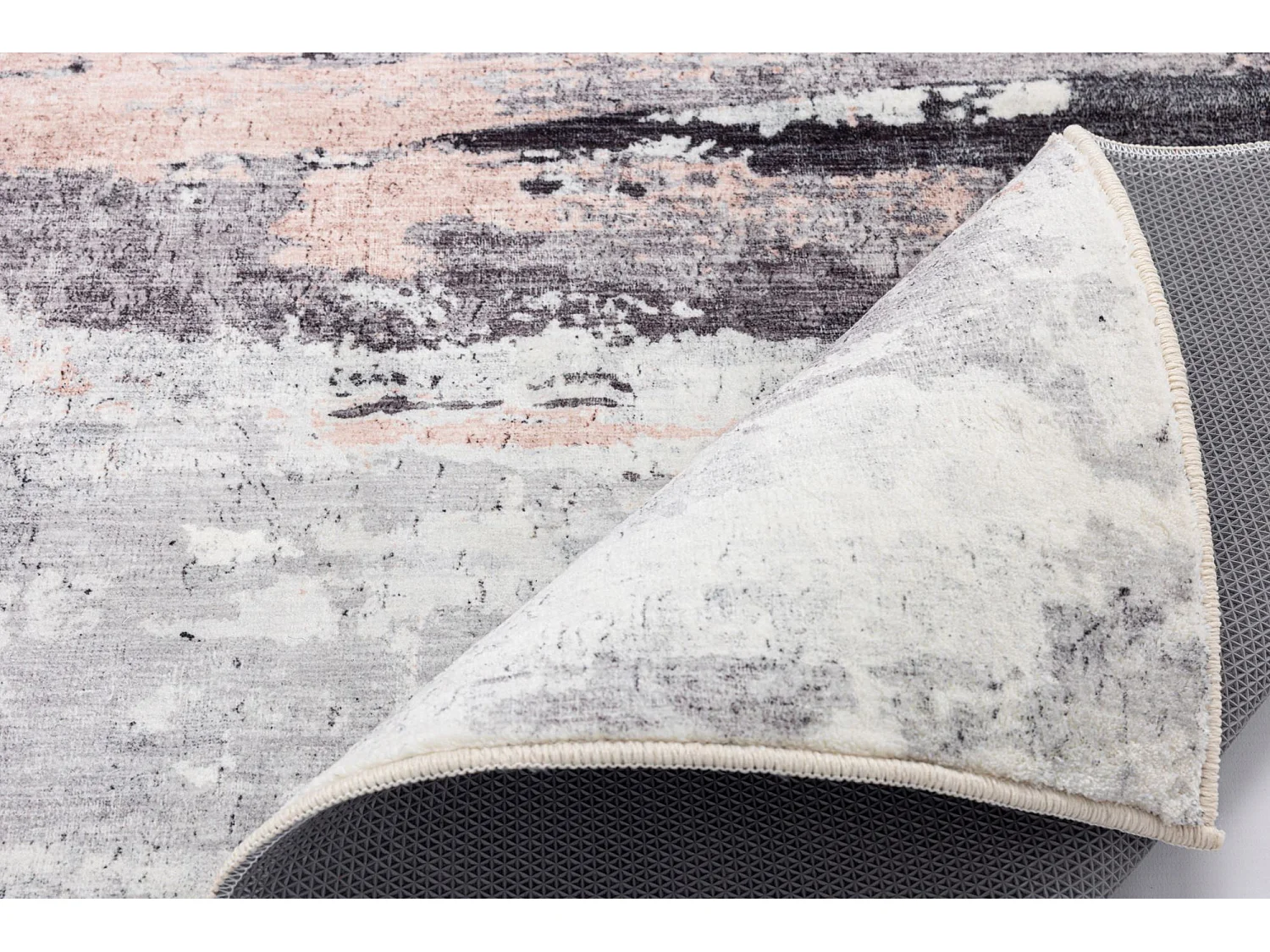 Tapis de bain imprimé à poils doux 60x100 cm rose multi Ariella