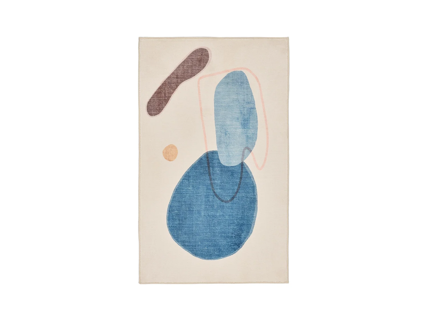 Tapis de bain imprimé à poils doux 50x60 cm bleu multi Ariella