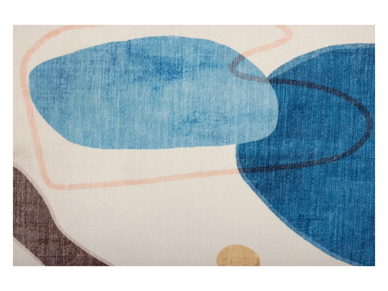 Tapis de bain imprimé à poils doux 50x60 cm bleu multi Ariella