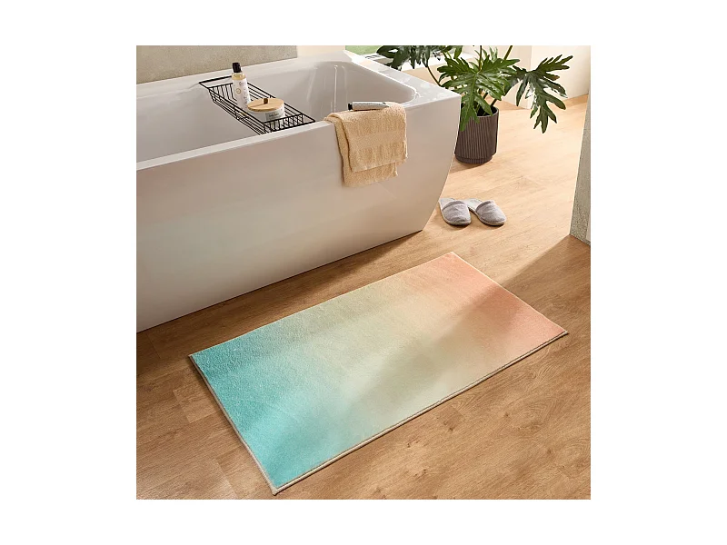 Badematte bedruckt mit weichem Flor 70x120 cm Bunt Pastell Ariella