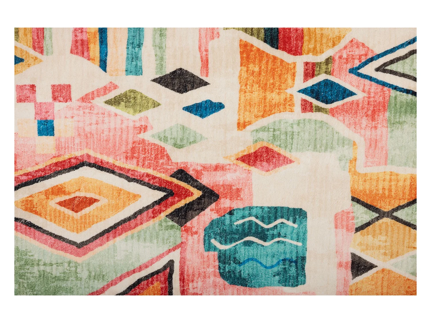 Badematte bedruckt mit weichem Flor 70x120 cm Bunt Ariella