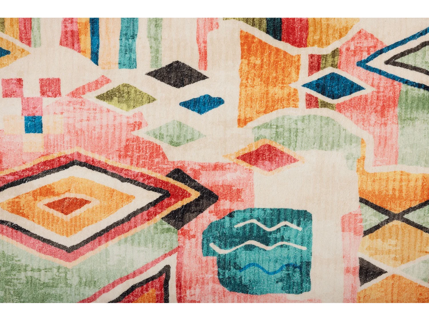 Tapis de bain imprimé à poils doux 70x120 cm multicolor Ariella