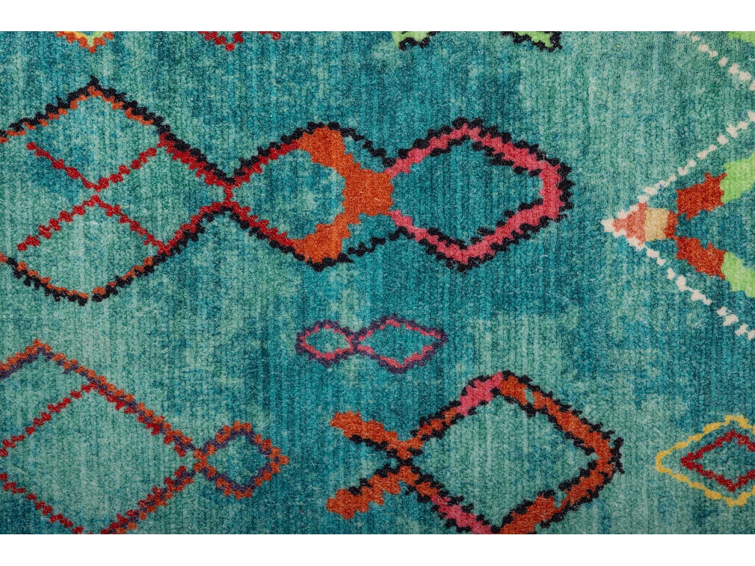 Tapis de bain imprimé à poils doux 70x120 cm turquoise Ariella