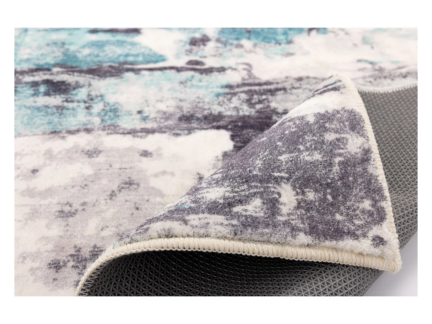 Tapis de bain imprimé à poils doux 50x60 cm turquoise multi Ariella