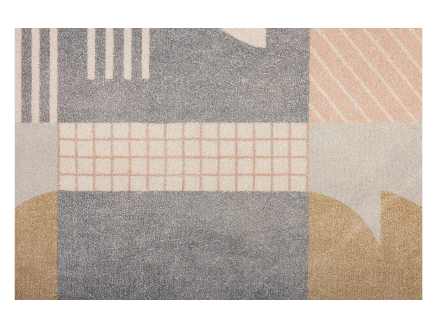 Tapis de bain imprimé à poils doux 60x100 cm gris multi Ariella